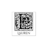 レターLヴィンテージ最初の文字パーソナライズされた ラバースタンプ (インプリント)