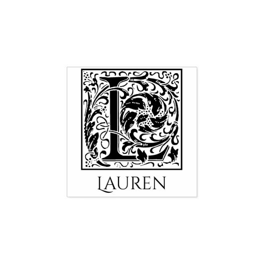 レターLヴィンテージ最初の文字パーソナライズされた ラバースタンプ (インプリント)