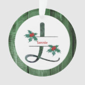 *~*レターL素朴クリスマス写真木AP44ホーン オーナメント (正面)