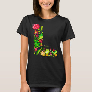 レターL花Tシャツ Tシャツ