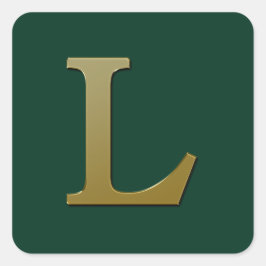 レターL金ゴールドスクエアシール スクエアシール