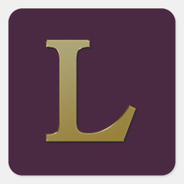 レターL金ゴールドスクエアシール スクエアシール