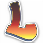 レターL – フレイムステッカー シール (正面)