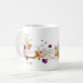 レターL -金ゴールドフローラ名姉妹同僚の友人 コーヒーマグカップ (正面左)