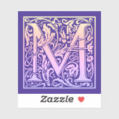 レターMカラフルヴィンテージ最初の文字のグラデーション シール (シート)