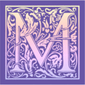 レターMカラフルヴィンテージ最初の文字のグラデーション シール (正面)