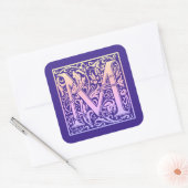 レターMカラフルヴィンテージ最初の文字のグラデーション スクエアシール (封筒)