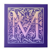 レターMカラフルヴィンテージ最初の文字のグラデーション タイル (正面)