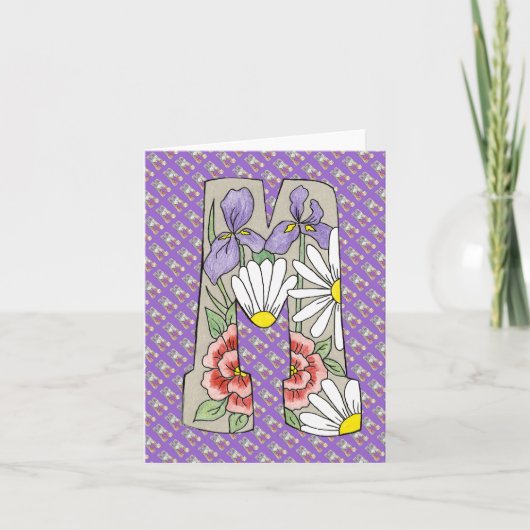 レターMノートカード ノートカード (正面)