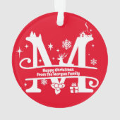 レターMモノグラムイニシャル名挨拶 オーナメント (裏面)