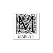 レターMヴィンテージ最初の文字パーソナライズされた ラバースタンプ (インプリント)