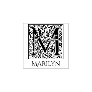 レターMヴィンテージ最初の文字パーソナライズされた ラバースタンプ