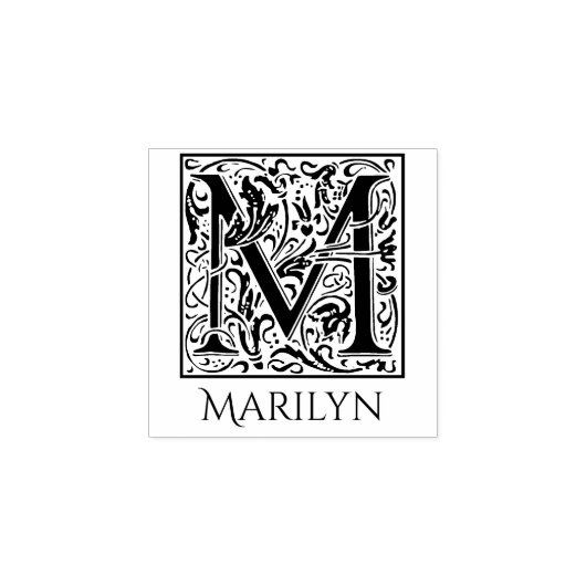 レターMヴィンテージ最初の文字パーソナライズされた ラバースタンプ (インプリント)