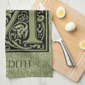 レターM最初の文字モノグラムパーソナライズされた キッチンタオル (四つ折り)