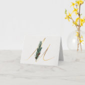 レターM装飾モノグラムノテカード カード (黄色い花)