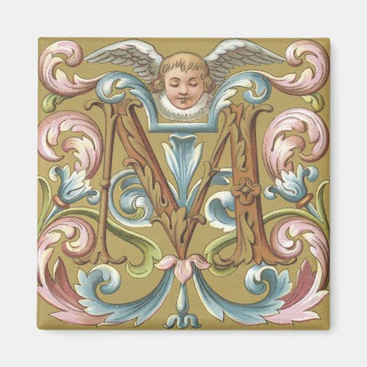 レターM (エンジェル付き) – マグネット (正面)