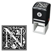 レターNアールヌーボー白黒タイル セルフインキングスタンプ (インサイチュ)