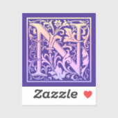 レターNカラフルヴィンテージ最初の文字のグラデーション シール (シート)