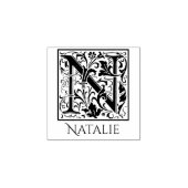 レターNヴィンテージ最初の文字パーソナライズされた ラバースタンプ (インプリント)