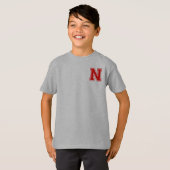 レターN -イニシャル名アルファベットモノグラム Tシャツ (正面フル)