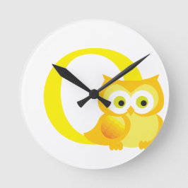 レターOイニシャル時計 ラウンド壁時計