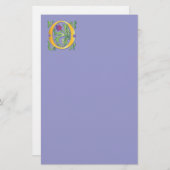 レターOモノグラム（紋章の）フラ・ダ・リ 便箋 (正面/裏面)