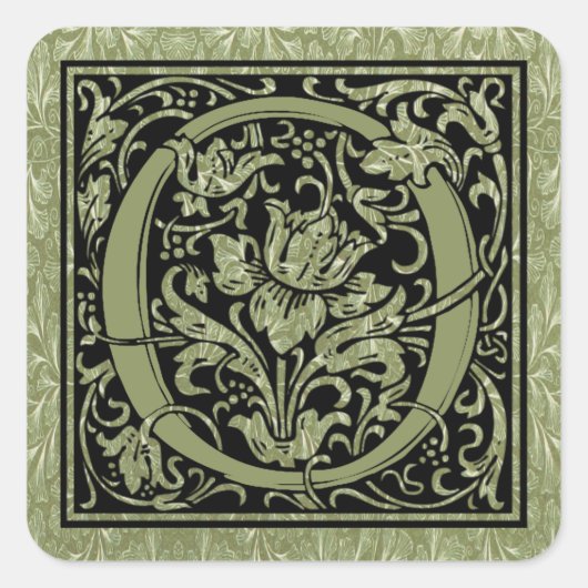 レターO最初の文字モノグラム スクエアシール (正面)