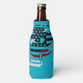 レターPモノグラムイニシャルUSA 缶クーラー (ボトル正面)