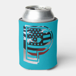 レターPモノグラムイニシャルUSA 缶クーラー