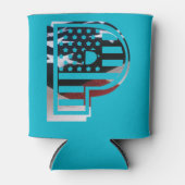 レターPモノグラムイニシャルUSA 缶クーラー (正面)