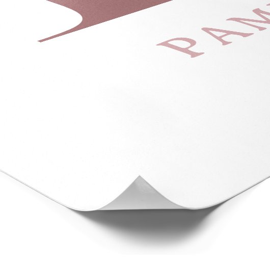 レターPモノグラムウォーターカラーバラ花模様子供部屋 ポスター (角)