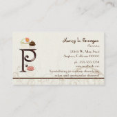 レターPモノグラムデザートベーカリー名刺 名刺 (裏面)
