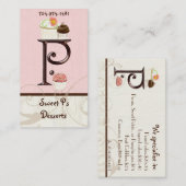 レターPモノグラムデザートベーカリー名刺 名刺 (正面/裏面)
