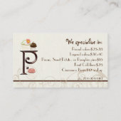 レターPモノグラムデザートベーカリー名刺 名刺 (裏面)