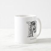 レターPモノグラムモダン名 コーヒーマグカップ (正面右)