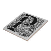 レターPヴィンテージケルト結び目模様モノグラム タイル (側面)