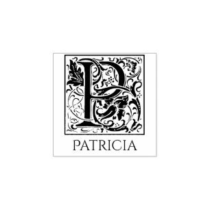 レターPヴィンテージ最初の文字パーソナライズされた ラバースタンプ