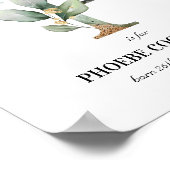 レターP新生児モノグラム誕生プリント緑 ポスター (角)