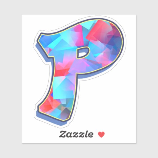 レターP_落書きアルファベット シール (シート)