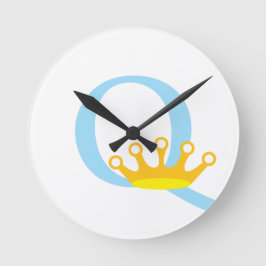 レターQイニシャル時計 ラウンド壁時計