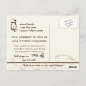 レターQハッピーバースデーカップケーキビジネスポストカード ポストカード (裏面)