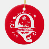 レターQモノグラムイニシャル名挨拶 セラミックオーナメント (正面)