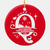 レターQモノグラムイニシャル名挨拶 セラミックオーナメント (裏面)