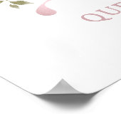 レターQモノグラムウォーターカラーバラ花模様子供部屋 ポスター (角)