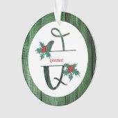 *~*レターQ素朴クリスマスフォトWood AP44 オーナメント (正面)