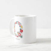 レターQ | お洒落フローラレターMonogram I Mag コーヒーマグカップ (正面左)