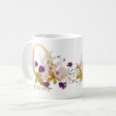 レターQ -金ゴールドフローラ名姉妹同僚の友人 コーヒーマグカップ (正面左)