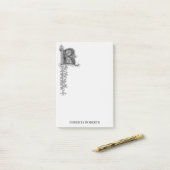 レターRの最初の文字パーソナライズされた ポストイット (デスク上)