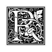 レターRアールヌーボー白黒タイル セルフインキングスタンプ (デザイン)