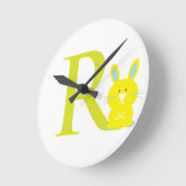 レターRイニシャル時計 ラウンド壁時計 (傾斜)
